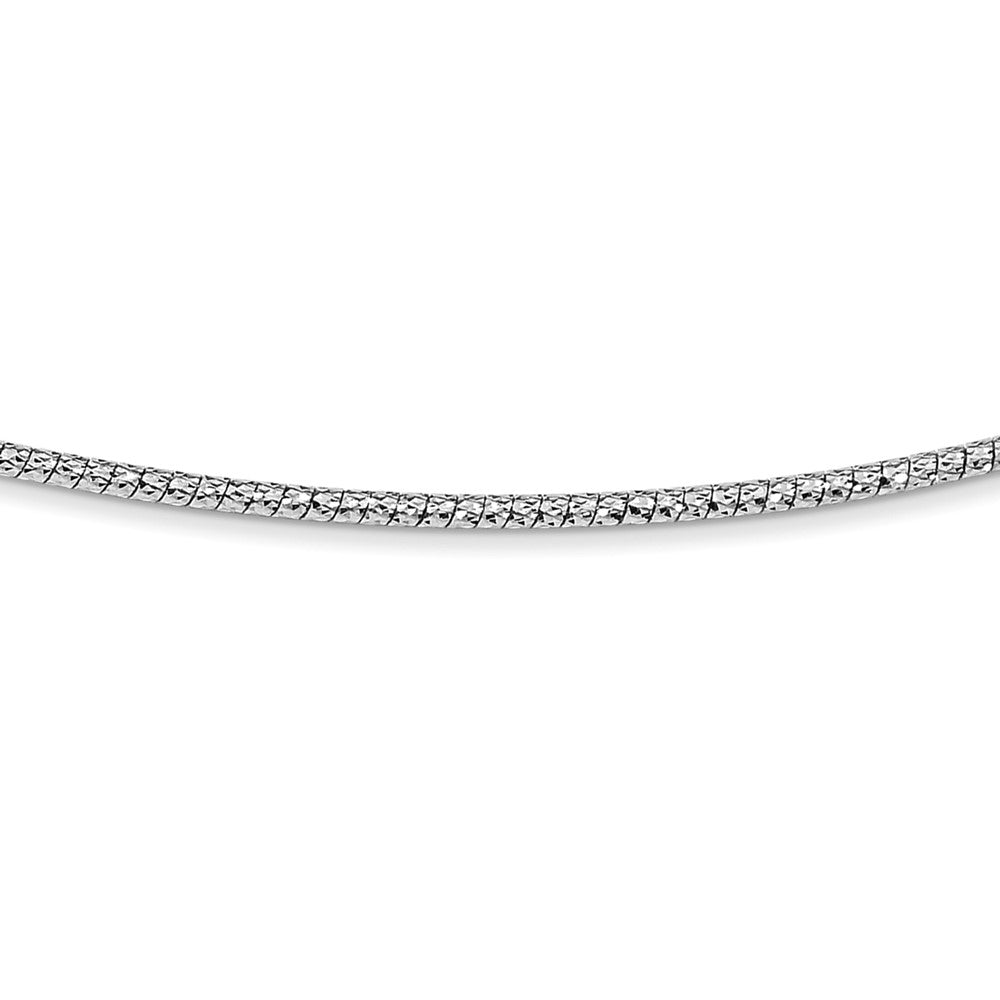14K White Gold 1.5mm Diamond-cut Neckwire Necklace