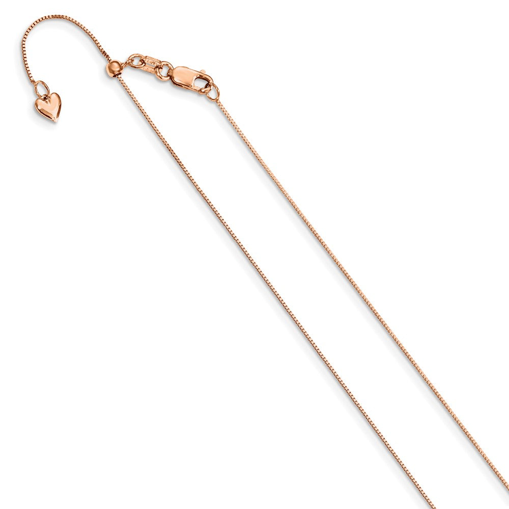 14K Rose Gold Adjustable .55mm Box Chain