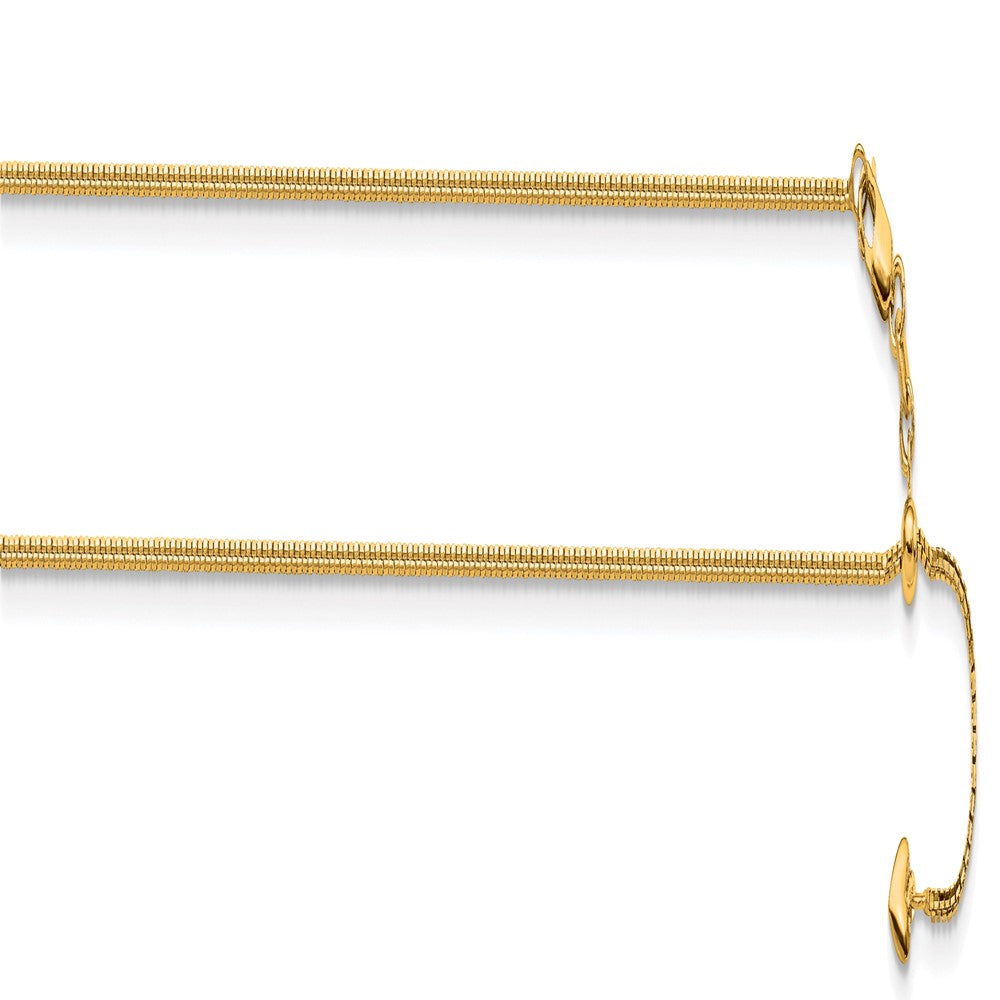 14K Yellow Gold Adjustable 1mm Diamond-cut Box Chain