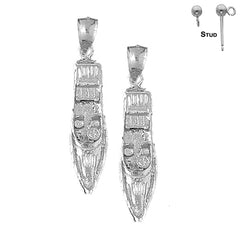 14K or 18K Gold Motor Boat Earrings