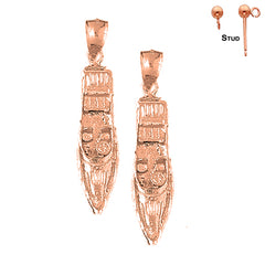 14K or 18K Gold Motor Boat Earrings