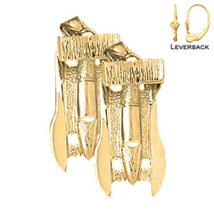14K or 18K Gold Race Boat 3D Earrings