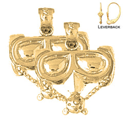 14K or 18K Gold Scuba Mask Earrings