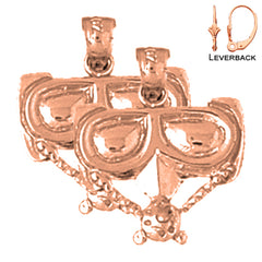 14K or 18K Gold Scuba Mask Earrings