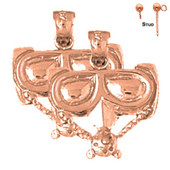 14K or 18K Gold Scuba Mask Earrings