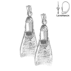 14K or 18K Gold 3D Scuba Finn Earrings