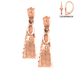 14K or 18K Gold Scuba Finn Earrings
