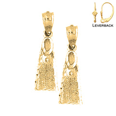 14K or 18K Gold Scuba Finn Earrings