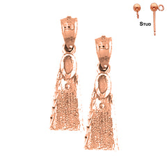 14K or 18K Gold Scuba Finn Earrings