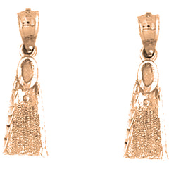 14K or 18K Gold 24mm Scuba Finn Earrings