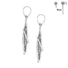 14K or 18K Gold 3D Canoe Earrings