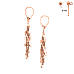 14K or 18K Gold 3D Canoe Earrings