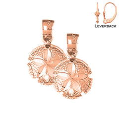 14K or 18K Gold Sand Dollar Earrings