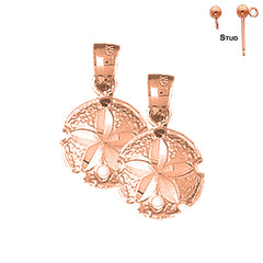 14K or 18K Gold Sand Dollar Earrings