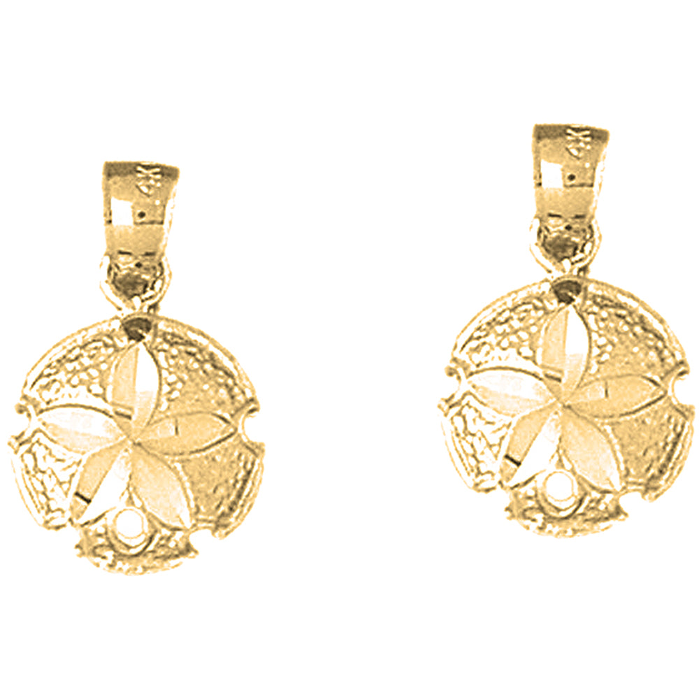 14K or 18K Gold 18mm Sand Dollar Earrings