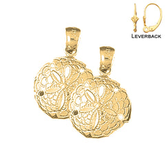 14K or 18K Gold Sand Dollar Earrings