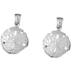 14K or 18K Gold 22mm Sand Dollar Earrings
