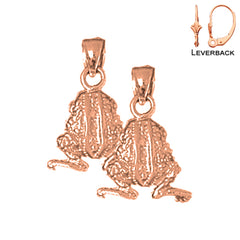 14K or 18K Gold 3D Frog Earrings