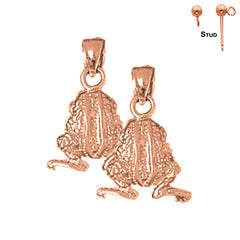 14K or 18K Gold 3D Frog Earrings