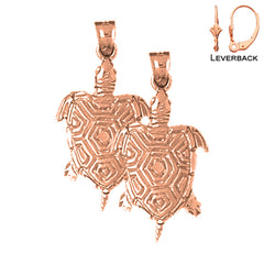 14K or 18K Gold Turtle Earrings