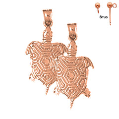 14K or 18K Gold Turtle Earrings