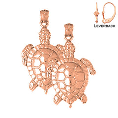 14K or 18K Gold Turtle Earrings
