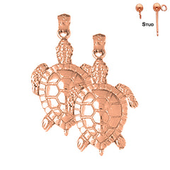 14K or 18K Gold Turtle Earrings