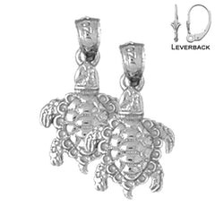 14K or 18K Gold 3D Turtle Earrings