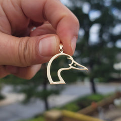 Colgante de cabeza de pato de plata de ley (bañado en rodio o oro amarillo)