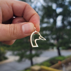 Colgante de cabeza de pato de plata de ley (bañado en rodio o oro amarillo)