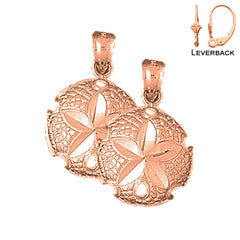14K or 18K Gold Sand Dollar Earrings