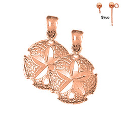 14K or 18K Gold Sand Dollar Earrings