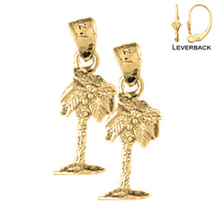 14K or 18K Gold Palm Tree Earrings