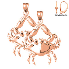 Pendientes Cangrejo de Oro de 14K o 18K de 35mm