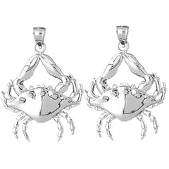 Sterling Silver 35mm Crab Earrings