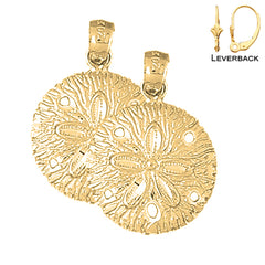 14K or 18K Gold Sand Dollar Earrings
