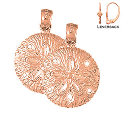 14K or 18K Gold Sand Dollar Earrings