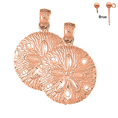 14K or 18K Gold Sand Dollar Earrings