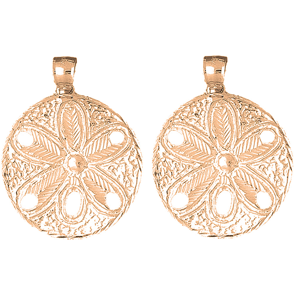14K or 18K Gold 41mm Sand Dollar Earrings
