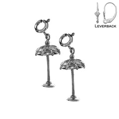 14K or 18K Gold 3D Umbrella Earrings