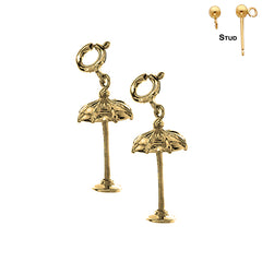 14K or 18K Gold 3D Umbrella Earrings