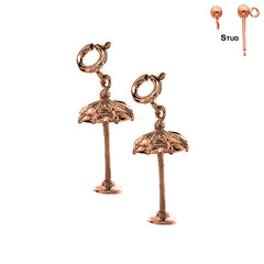 14K or 18K Gold 3D Umbrella Earrings