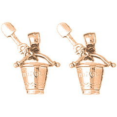 14K or 18K Gold 19mm California Pail And Shovel Earrings