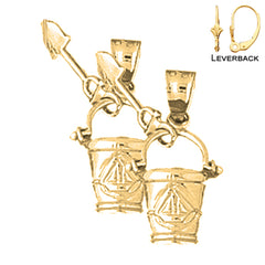 14K or 18K Gold Pail And Shovel Earrings