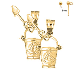14K or 18K Gold Pail And Shovel Earrings