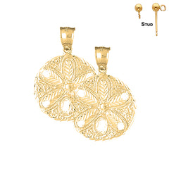 14K or 18K Gold Sand Dollar Earrings
