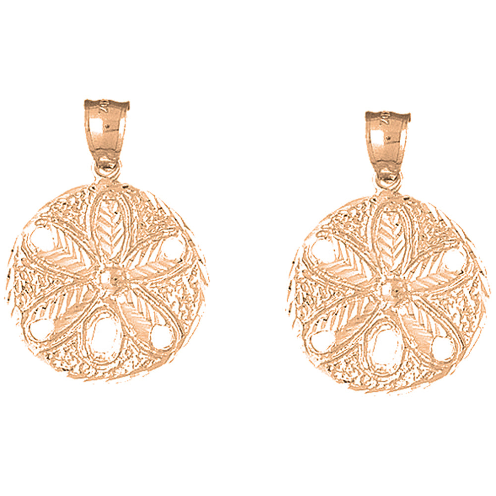 14K or 18K Gold 34mm Sand Dollar Earrings