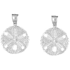 14K or 18K Gold 34mm Sand Dollar Earrings