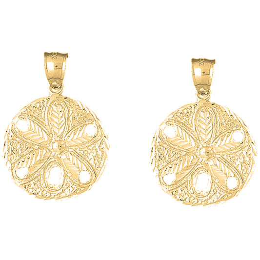 14K or 18K Gold 34mm Sand Dollar Earrings
