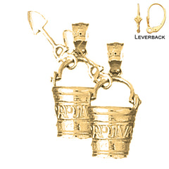 14K or 18K Gold California Pail And Shovel Earrings
